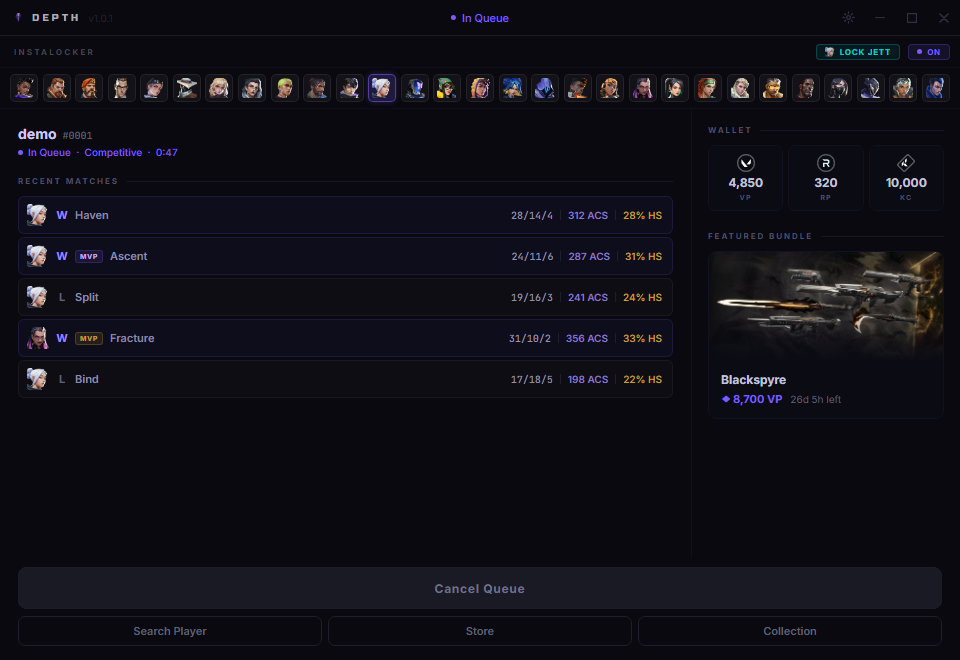 Depth queue view